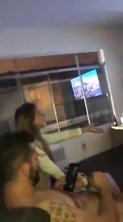 Blonde bitch in a threesome