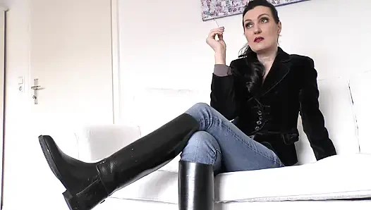 Be My Ashtray and Spittoon, Mistress in Rubber Riding Boots, Lady Victoria Valente