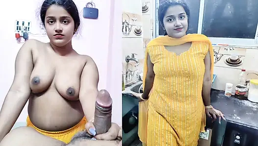 Aku membuat kesepakatan dengan saudara tiriku yang besar sekarang aku suka memeknya