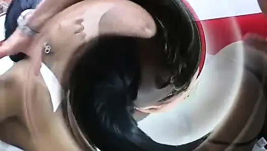 Couple of gorgeous black girls are sucking cock and getting their pussies licked