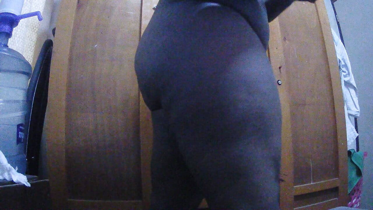 dancing, fucking my self with the brush and vingering my ass