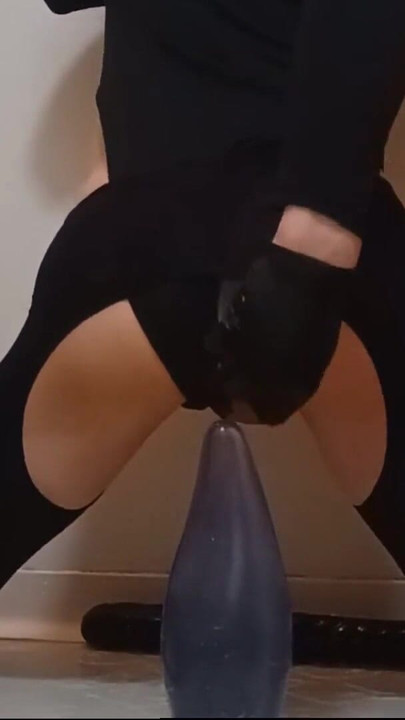 Must-share moment from "Sissy-Kuroko Black Leotard Huge Dildo"