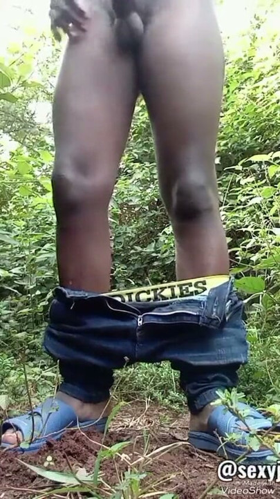 Horny boy alone in the woods jerking off and shooting big load | Clip 1