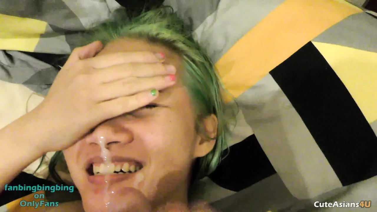 Asian sucking POV. She loves cum on her face!