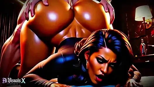 Big Ass Ebony Milfs - Blowjob and Fucking - Animated Porn (ASMR Sounds) (4K AI Generated)