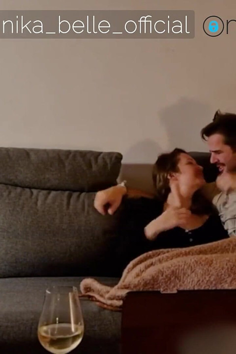 A Couple in Love Watches Porn on the Couch to Start the Fire conversation and dirty Talk