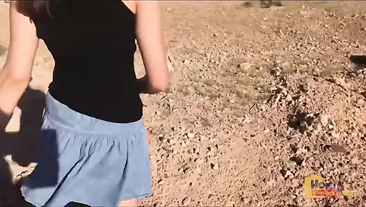 Sweet Young Pussy in the Open Desert
