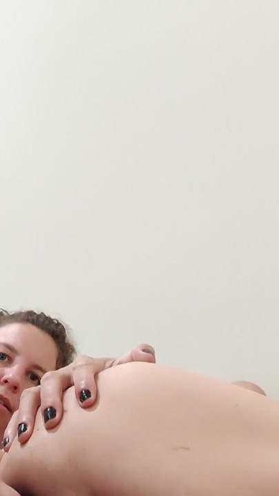 Wife first rim and then fuck husband with a strapon while camming live | Clip 1