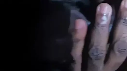 Sounding porn video – Black girl enjoying with squirty sounds when lying on her back