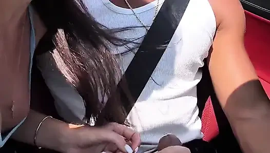 Mary Rock Sucked Her Boyfriend's Dick in the Car