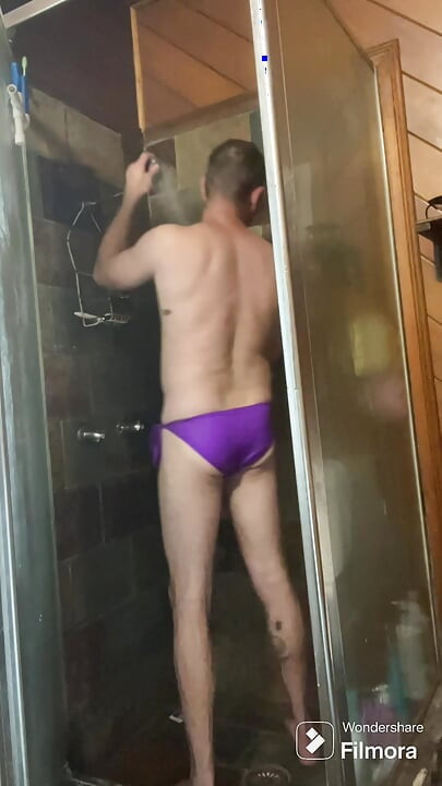 Jerking off in neighbours bikini