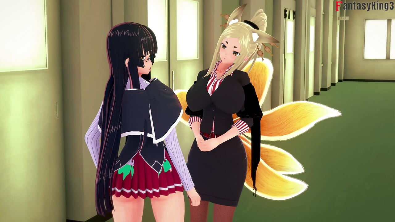 Tsubaki Shinra gets horny watching Xenovia sucking dick - HS DXD NTR Madness 13