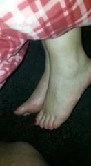 Cum on her feet