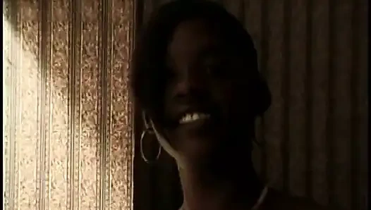 African beauty with natural boobs wanking dick with pleasure