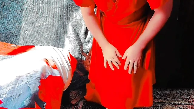 Playful trans girl teasing with soft silky outfit