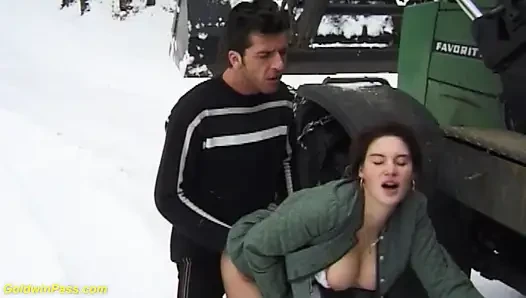 German chubby farmer's stepdaughter fucked