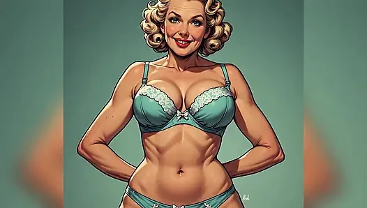 Retro pinup sutyen ve külot sanatı