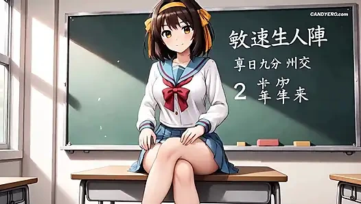 Гэнгбэнг с двойным проникновением в школьном классе (сгенерировано ИИ)