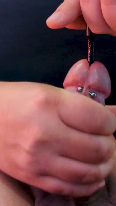 Deep Urethral Sounding with 23 cm Dilator! Edging & Pierced Cock Teasing CBT Session & Thick Cumshot | Clip 1
