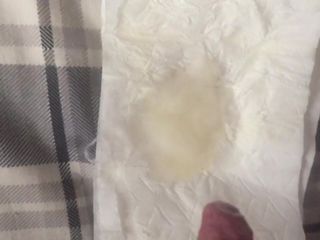 Cumming onto dirty tissue