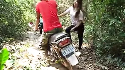 Don't trust a man to help a girl, forest sex