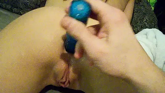 Warming up my asshole with a vibrator to get ready for the biggest cock I've ever taken in my life!