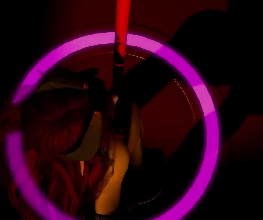 Al rojo rojo caliente súcubo demonio chica pole bailando - 3d porno