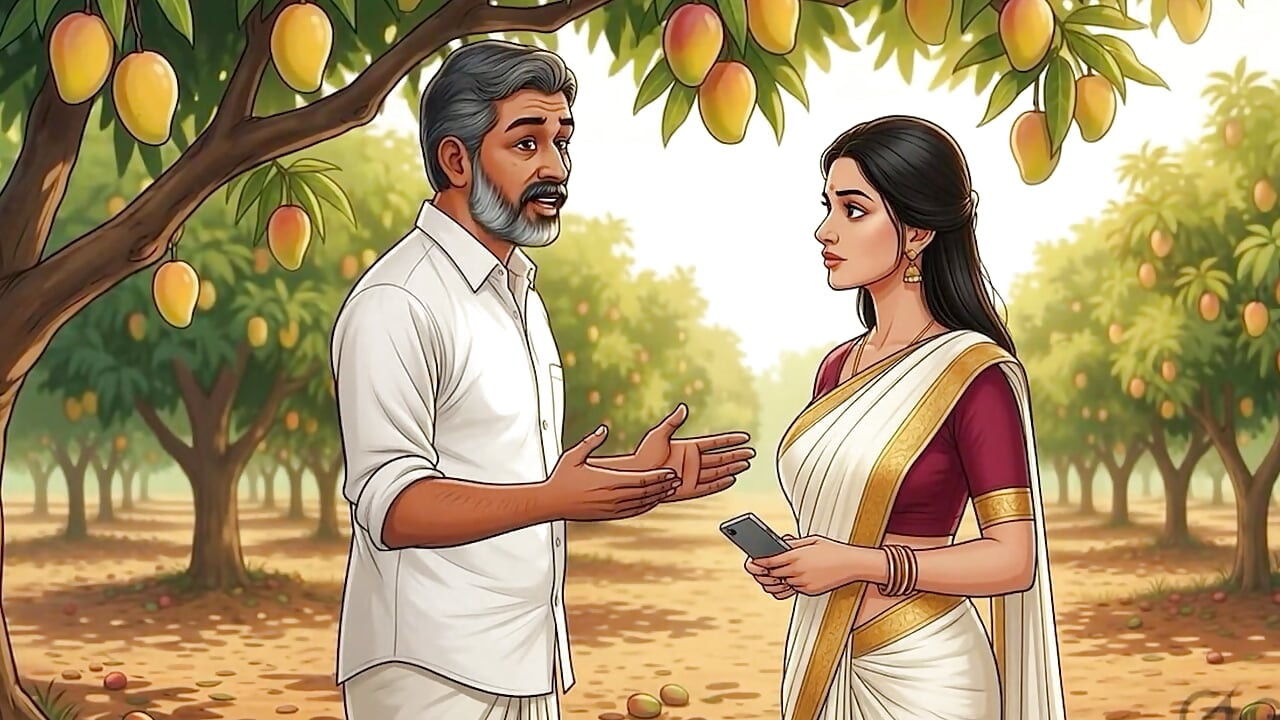 Mango Harvest Owner Getting Fresh Mango in His Farm