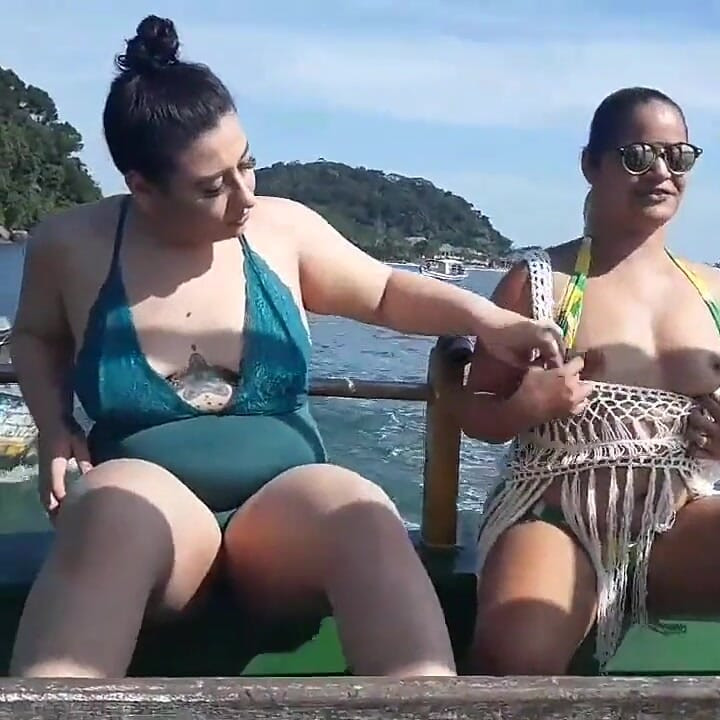 Exhibitionism on the Boat in Public with Paty Butt and Her Stepcousin Agatha Ludovino
