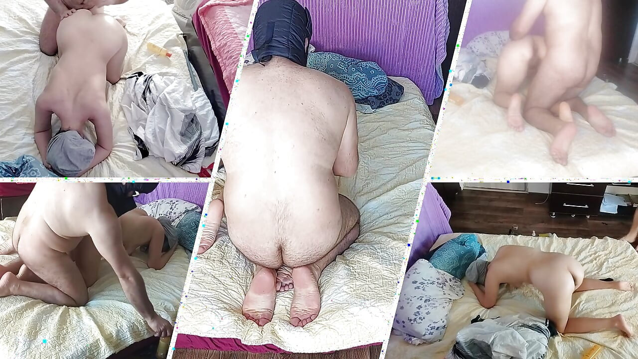 Sensual massage of a hot couple with oil on the body.