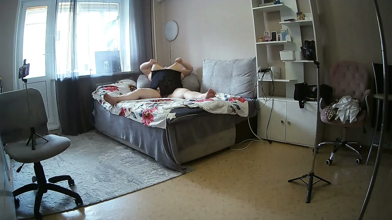 Mother-in-law with Big Round Ass, Hairy Cunt and Huge Tits Staged a Sex Show