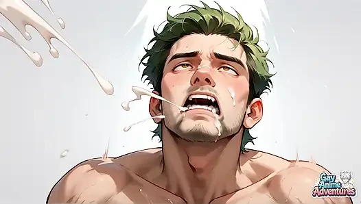 A Green-haired Muscle Bunny Shocks with a Spunk Splash! Experience the Best Gay XXX Action!