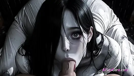 Wet-haired nightmare climbs your cock & milks you hard until cum explodes across her face (AI)