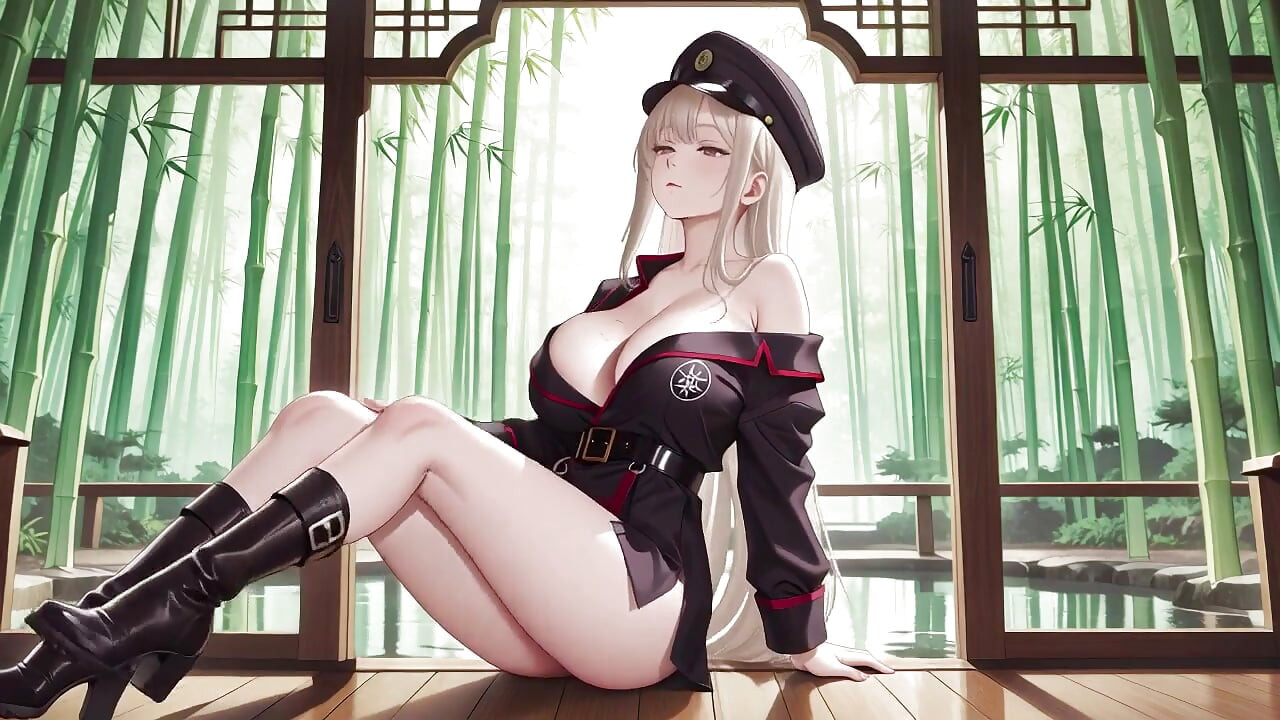 Blonde Valkyrie's Undressing Moment, That Great-slit Black Uniform Is Insane!