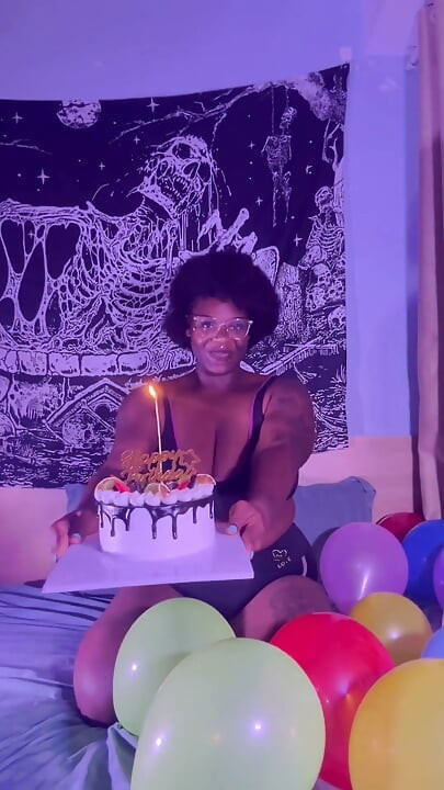 Birthday Cake and Cum Masturbation