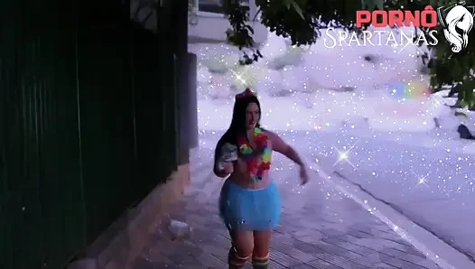 At Carnival Hot Brunette Loses Her Husband and Ends Up Fucking Her Neighbor