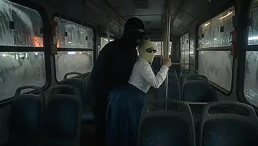 Petite Schoolgirl Pressed by Masked Man in Bedroom