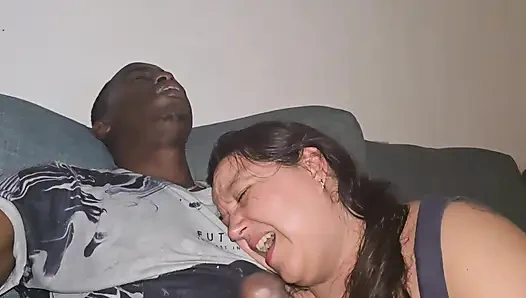 Sucking Stroking BBC Cumming in Mouth Moaning and Groaning