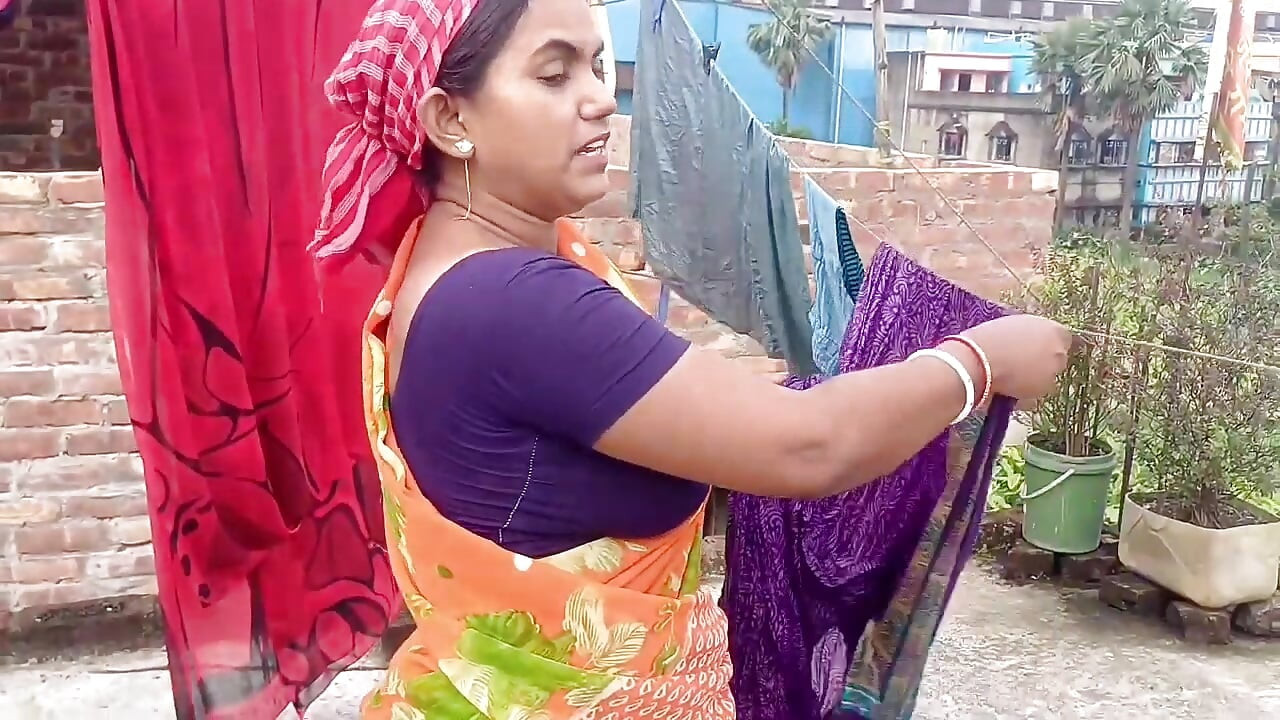 Busty girl comes out of the bathroom naked after a prank by her stepbrother