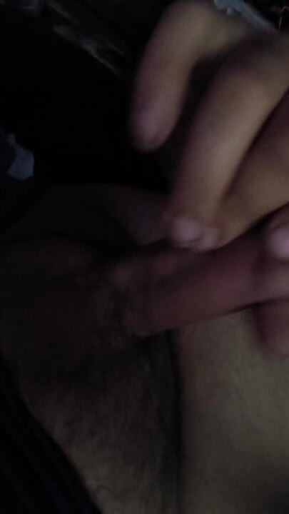 Chubby uncut cock cums