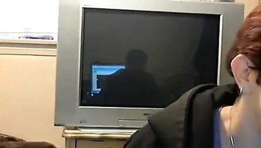 Mature amateur white woman on webcam
