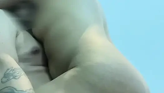 With kitty in the hot tub 1