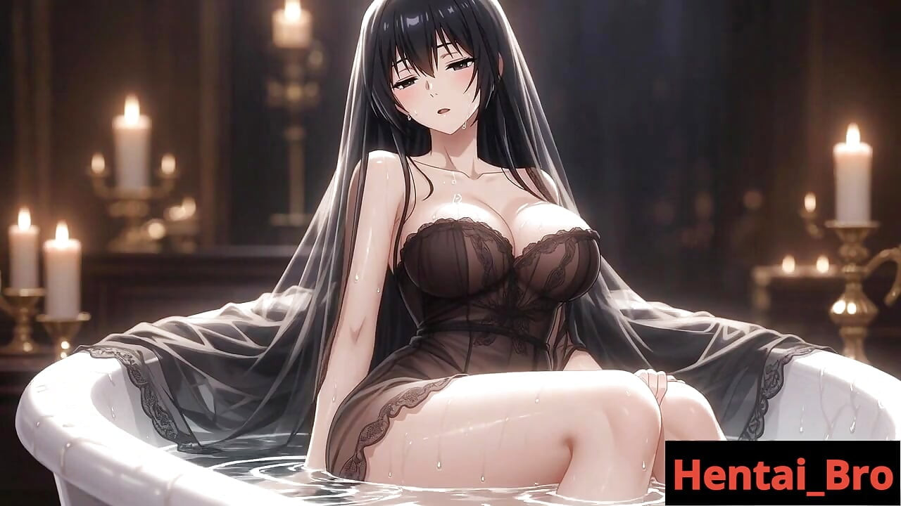 Büyük memeli seksi tesettürlü kız banyo yapıyor