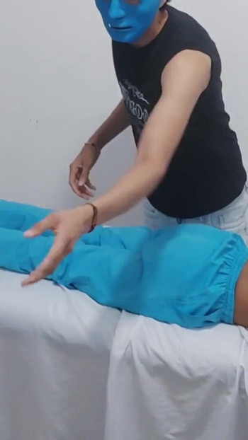 Iconic moment from "Medical colleagues do adult things on the hospital stretcher."