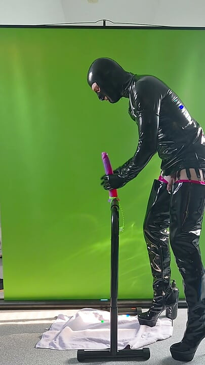 Extrem Anal Dildo Deep Ride in PVC & Patent Leather Boots