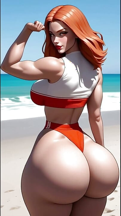 Huge Ass Bounce on Beach, Ai Animation