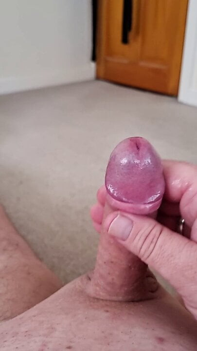 Uncut cock with cum