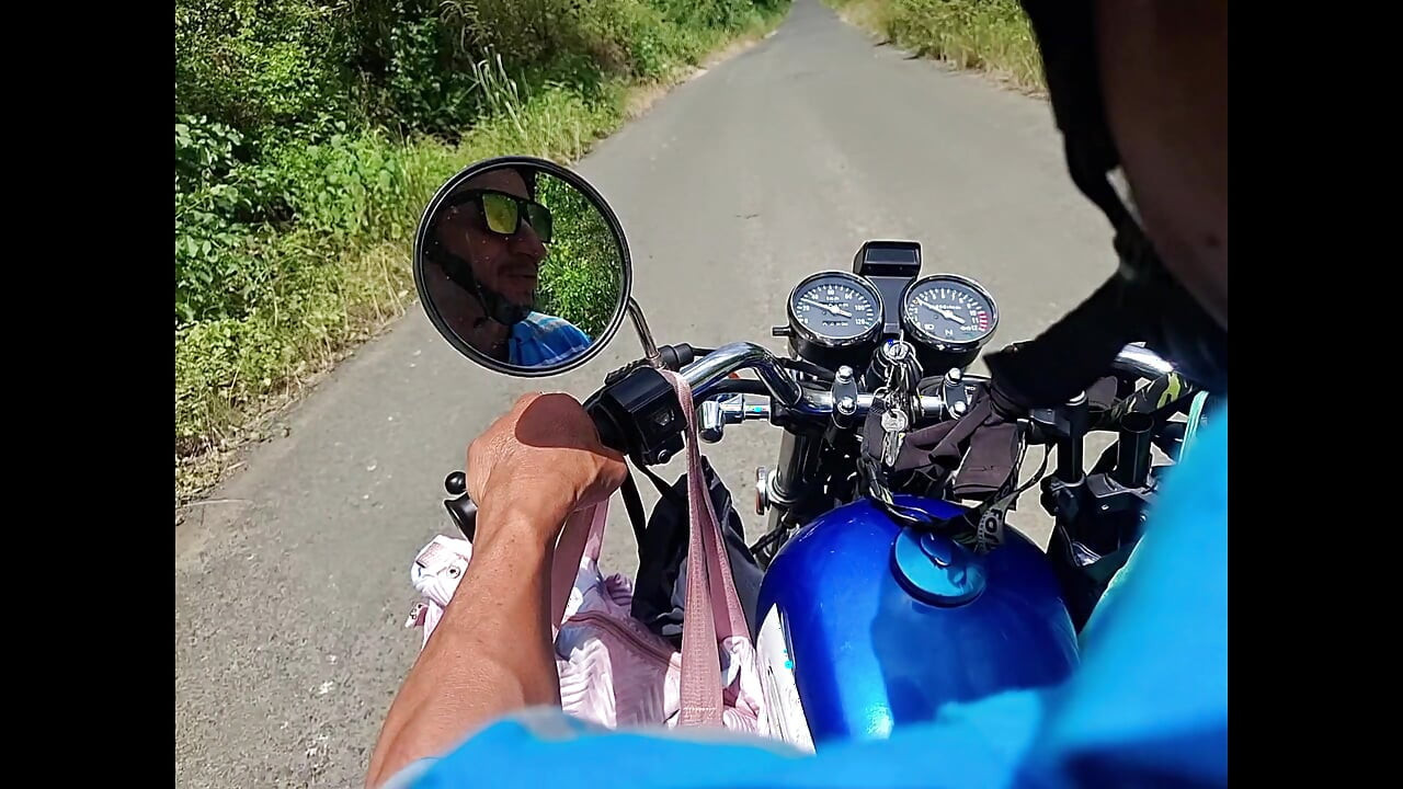 Old motorcyclist deliciously licks the pussy of his beautiful busty stepdaughter
