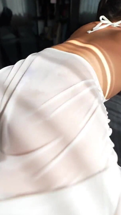 Stepmother in a wet dress rides her husband's best friend's cock hard in a secret cumshot scene in the next room. | Clip 1