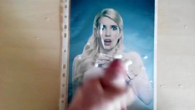Cum on Emma Roberts shocked Face
